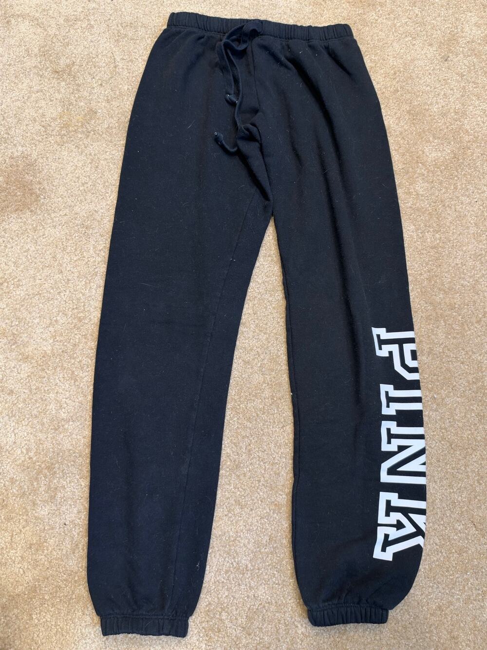 Victoria’s Secret Basic Black Logo Sweatpants Size XS